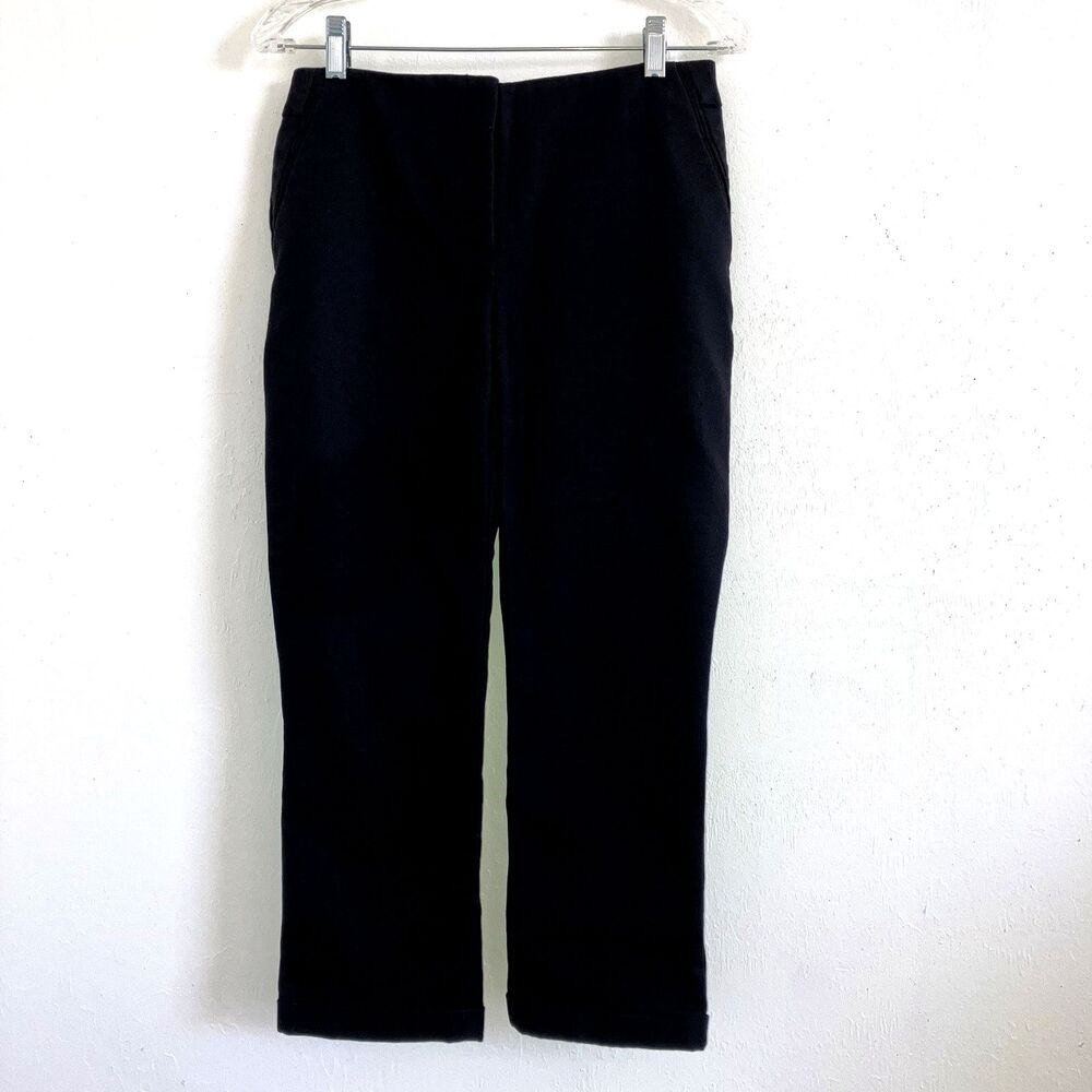 CHICO'S XS 2 00 Solid Black Stretch Cropped Ankle Pants